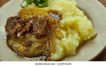 Crock Pot Pork With Mashed Potatoes , Close Up