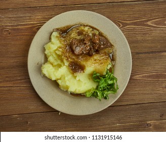 Crock Pot Pork With Mashed Potatoes , Close Up