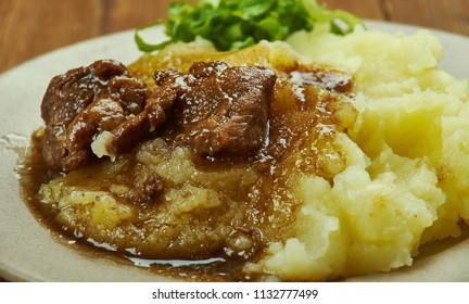 Crock Pot Pork With Mashed Potatoes , Close Up