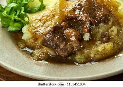 Crock Pot Pork With Mashed Potatoes , Close Up