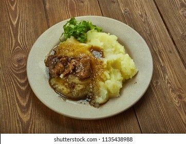 Crock Pot Pork With Mashed Potatoes , Close Up