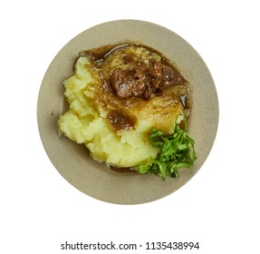 Crock Pot Pork With Mashed Potatoes , Close Up