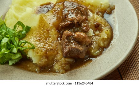 Crock Pot Pork With Mashed Potatoes , Close Up