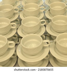 Crockery prepared for occasional events and celebrations - Shutterstock ID 2185870655