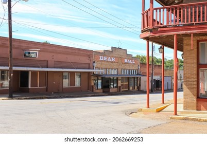 Crockett, Texas United States - October 16 2021: A View Of The Main Street Historic Buildings