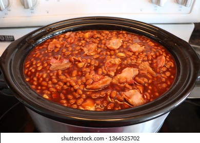 Crockpot Of Homemade Beans 