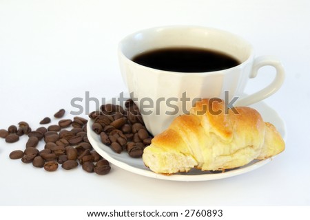 Croissant and coffy for breakfast