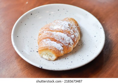croissant , French croissant or French bread with icing sugar for serve - Shutterstock ID 2183673487