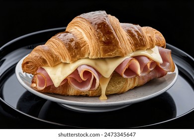 croissant with ham and cheese - Powered by Shutterstock