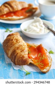 Croissant With Smoked Salmon And Cream Cheese