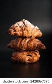 Croissant stack with 3 different kind