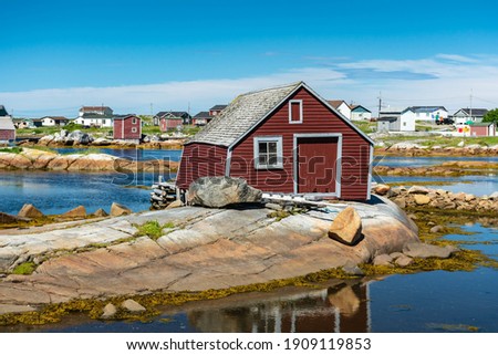 A crooked fishing shed in Tilton, Fogo Island, Newfoundland