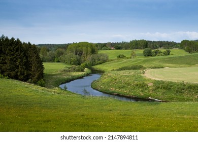 Crooked River In The Countryside