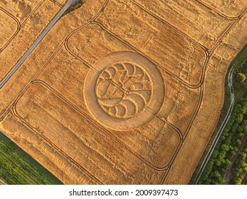 Crop Circle At Hackpen Hill, Wiltshire. 17 July 2021