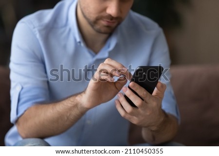 Similar – Image, Stock Photo Crop young man checking time on smart wristwatch