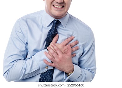 Cropped image of businessman having a chest pain
