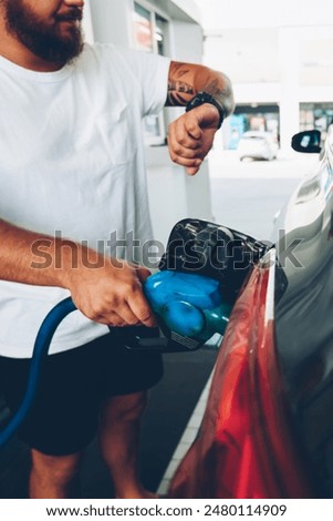 Similar – Image, Stock Photo Checking the time during busy day in Chiang Mai