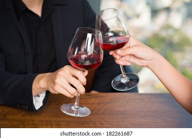 Cropped Image Human Hands Toasting Glasses Stock Photo 182261687 ...