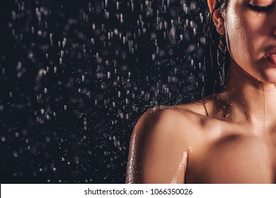 Cropped Image Sexy Woman Shower Attractive Stock Photo