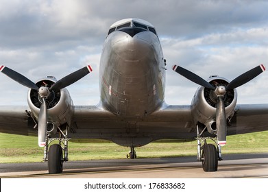 Cropped Image Of Vintage Airplane DC 3