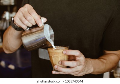 A Cup Of Latte-art Hot Coffee Mocca Latte Stock Photo, Picture and Royalty  Free Image. Image 12307483.