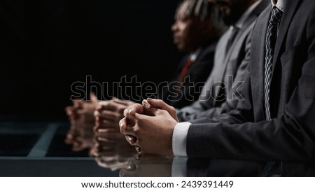 Cropped shot of unrecognizable people, male hands of business pe