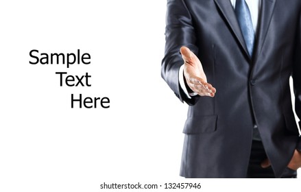 Cropped View Of Business Man Extending Hand To Shake