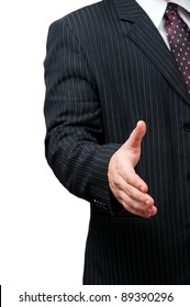 Cropped View Of Business Man Extending Hand To Shake