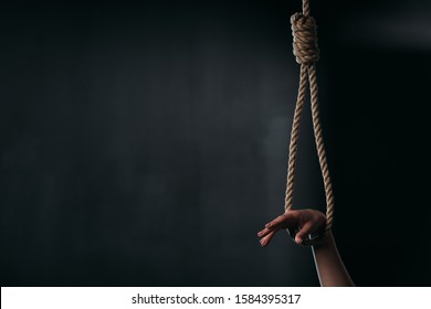 Cropped View Female Hand Hanging Rope Stock Photo 1584395317 | Shutterstock