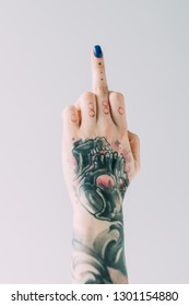 Middle Finger Tattoo Stockfotos Bilder Und Fotografie Shutterstock