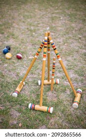 Croquet Lawn Games, Racket And Balls Picnic Event Game, Outdoor Sport Fun Activities Bohemian Event Decor 