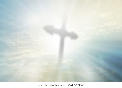 Cross for the abstract christian nature filters background with blank space for Your text or image - Shutterstock ID 254779420