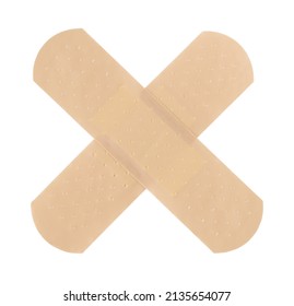 Cross Adhesive Bandage Plaster On White Stock Photo 2135654077 ...