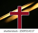 Cross christian god religion on shadow wall floor background, jesus church worship pray catholic grace christ, symbols christ love holy spiritual hope peach victory spirit meditation catholicism