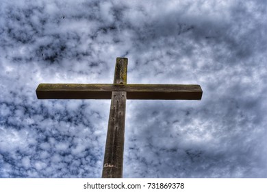 cross in clouds