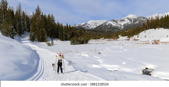 Cross country skiing in Galena, Idaho near Sun Valley
