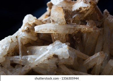 The Cross Was Created By Nature. Fused Quartz Crystals On A Black Background