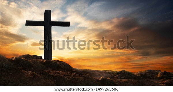 Cross Crucifixion Jesus Christ On Mountain Stock Photo (Edit Now ...