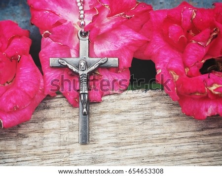 Cross with flowers