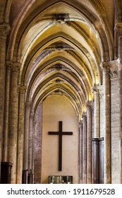 The Cross Inside The Church In France.