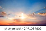 Cross of Jesus Christ on sunset sky background. Cross of Jesus Christ on sunset sky background