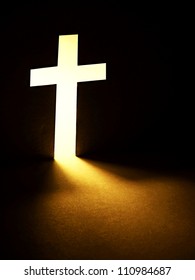 Cross With Light Shafts. Faith Symbol.