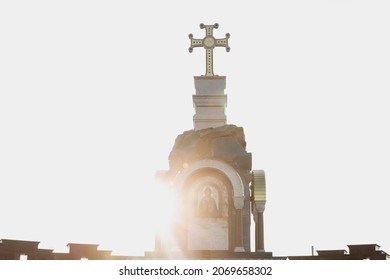 Cross On The Armenian Church In The Sun Beams In Memory Of Those Killed In The Genicide Of The People.