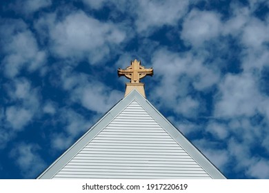 Cross Of Saint Thomas The Apostle Catholic Church Against Sky Millis MA USA