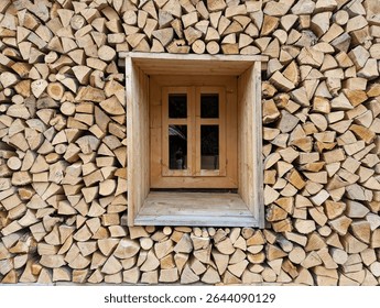 Cross section background of logs of different sizes. Wall of cut brown logs with bark, cracks and texture. Cut tree trunk. Firewood, stumps, lumber. Wooden background pattern.