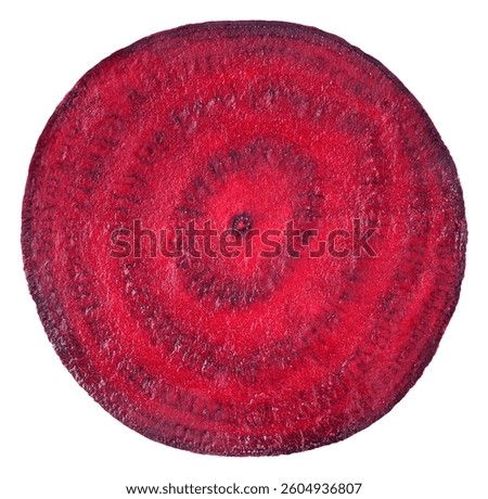 Cross section of beet vegetable isolated on white background