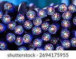 Cross section of multi-core electrical cables