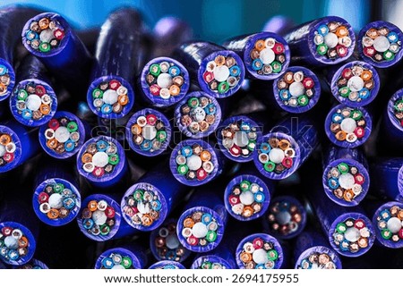 Cross section of multi-core electrical cables