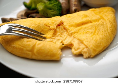Cross section of plain omelet
