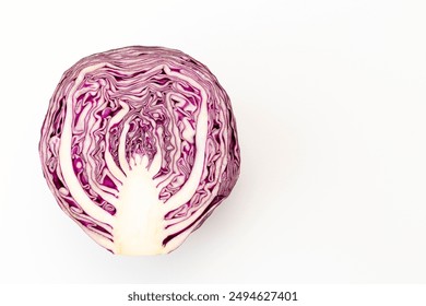 Cross section of purple cabbage on white background - Powered by Shutterstock